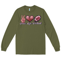 Army Green peace love football Long Sleeve Tee - JahusDesignShop