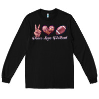 Black peace love football Long Sleeve Tee - JahusDesignShop