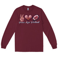 Burgundy peace love football Long Sleeve Tee - JahusDesignShop