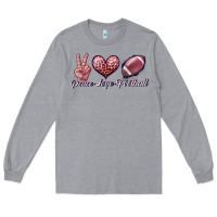 Heather Grey peace love football Long Sleeve Tee - JahusDesignShop