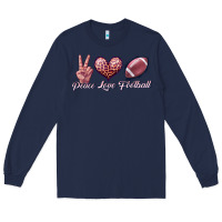 Navy peace love football Long Sleeve Tee - JahusDesignShop