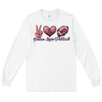 White peace love football Long Sleeve Tee - JahusDesignShop