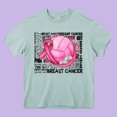 Breast Cancer Volleyball Heavy Core Tee Designed By Jahusdesignshop