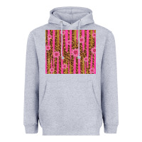 Heather Grey glitter pink stripe leopard pattern with flowers Heavyweight Hoodie - TumblerDesignByShophia