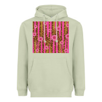 Matcha glitter pink stripe leopard pattern with flowers Heavyweight Hoodie - TumblerDesignByShophia