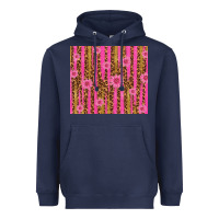 Navy glitter pink stripe leopard pattern with flowers Heavyweight Hoodie - TumblerDesignByShophia