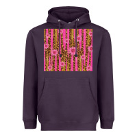 Plum glitter pink stripe leopard pattern with flowers Heavyweight Hoodie - TumblerDesignByShophia