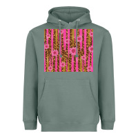 Sage glitter pink stripe leopard pattern with flowers Heavyweight Hoodie - TumblerDesignByShophia