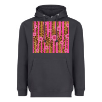 Smoke glitter pink stripe leopard pattern with flowers Heavyweight Hoodie - TumblerDesignByShophia