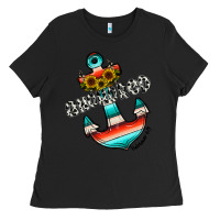 Black anchored Ladies Tee - CowhideDigitalArt