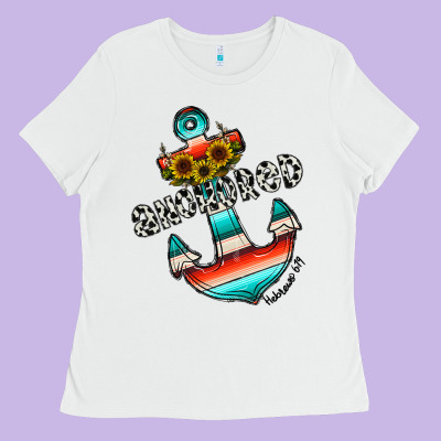 Anchored Ladies Tee Designed By Cowhidedigitalart