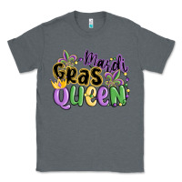 Charcoal Heather mardi gras queen Classic Tee - MaliasSmallBusiness