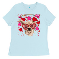 Baby Blue valentine's day  chihuahua Ladies Tee - RanaPortraitStore