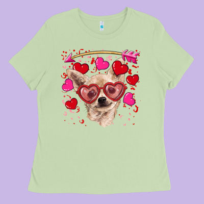 Valentine's Day  Chihuahua Ladies Tee Designed By Ranaportraitstore