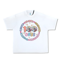 White 100 days of school Urban Heavy Tee - MaliasSmallBusiness