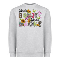 Heather Grey kinda boujee kinda broke Heavyweight Sweatshirt - MaliasSmallBusiness