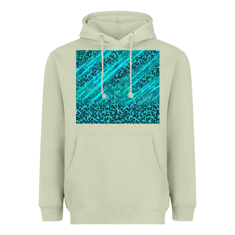 Blue Glitter With Leopard Pattern Heavyweight Hoodie by TumblerDesignByShophia | Teevron