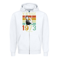 White Vintage 1973 Orginial Parts Zipper Hoodie - Bettercallsaul