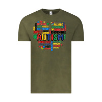 Vintage Olive autism heart Vintage Tee - MaliasSmallBusiness