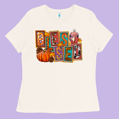 Blessed Thanksgiving Ladies Tee Designed By Fadigitalartstudio