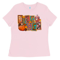 Bubblegum Pink blessed thanksgiving Ladies Tee - FaDigitalArtStudio