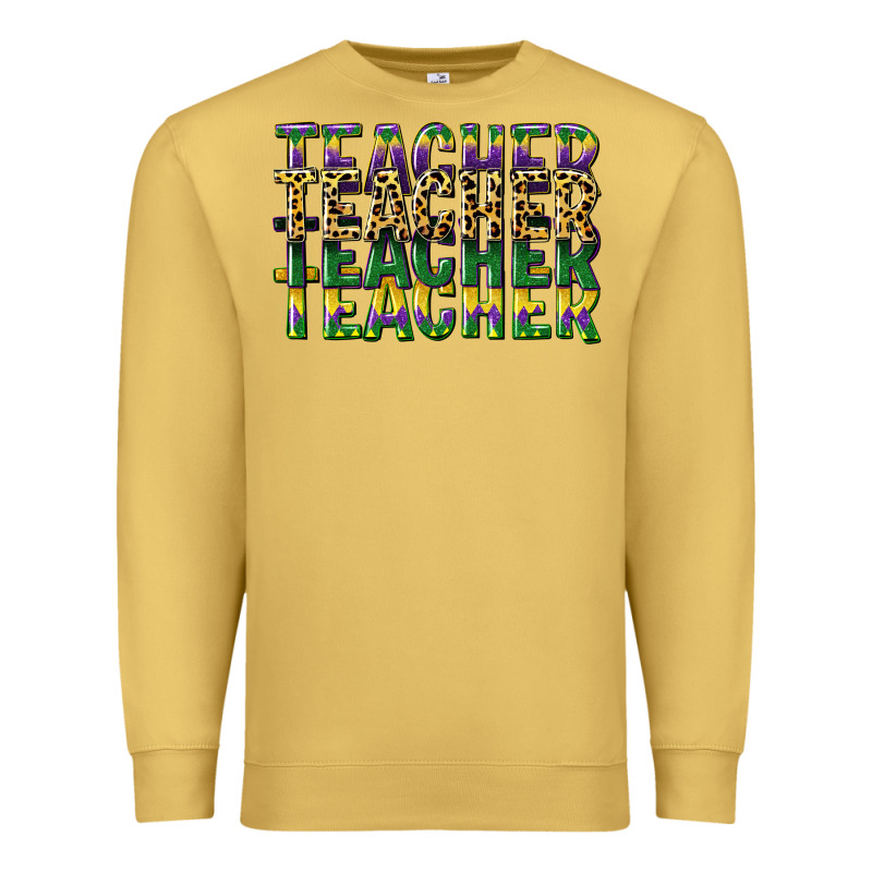 Teacher Mardi Gras Premium Sweatshirt by CowGirlArtShop | Teevron