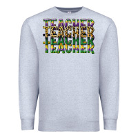 Heather Grey teacher mardi gras Premium Sweatshirt - CowGirlArtShop