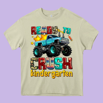 Ready To School Crush Kindergarten Heavy Core Tee Designed By Adodesignshop