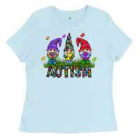 Baby Blue autism Gnome Ladies Tee - CowhideDigitalArt