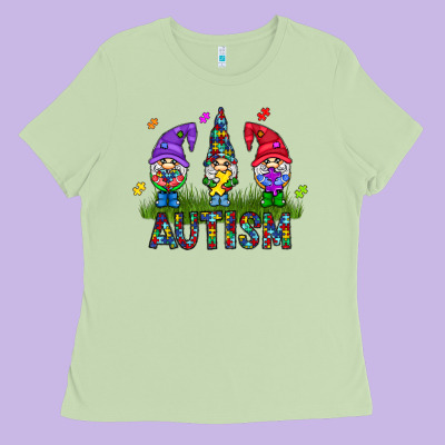 Autism Gnome Ladies Tee Designed By Cowhidedigitalart
