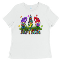 White autism Gnome Ladies Tee - CowhideDigitalArt