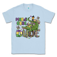 Dusty Blue mardi gras dude alligator Classic Tee - MaliasSmallBusiness