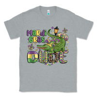 Heather Grey mardi gras dude alligator Classic Tee - MaliasSmallBusiness