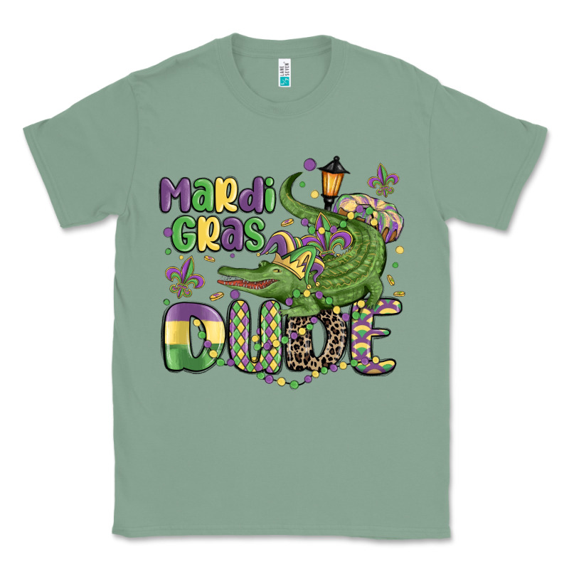 Mardi Gras Dude Alligator Classic Tee by MaliasSmallBusiness | Teevron