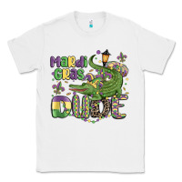 White mardi gras dude alligator Classic Tee - MaliasSmallBusiness