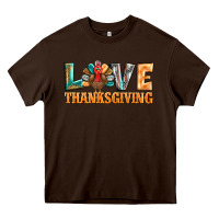 Chocolate Brown love thanksgiving western turkey Heavy Core Tee - BarkalooDesign