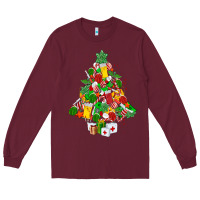 Burgundy nurse christmas tree Long Sleeve Tee - MaliasSmallBusiness