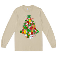 Mushroom nurse christmas tree Long Sleeve Tee - MaliasSmallBusiness