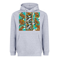 Heather Grey cowhide mama with rustic teal wood Heavyweight Hoodie - TumblerDesignByShophia