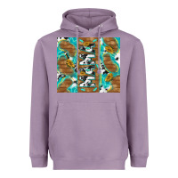 Lavender cowhide mama with rustic teal wood Heavyweight Hoodie - TumblerDesignByShophia