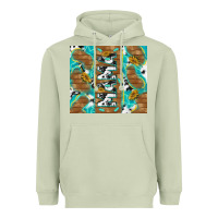 Matcha cowhide mama with rustic teal wood Heavyweight Hoodie - TumblerDesignByShophia