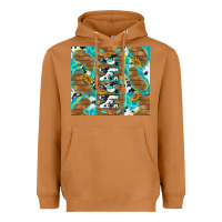 Meerkat cowhide mama with rustic teal wood Heavyweight Hoodie - TumblerDesignByShophia