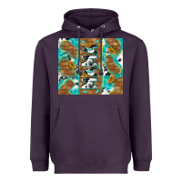 Plum cowhide mama with rustic teal wood Heavyweight Hoodie - TumblerDesignByShophia