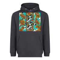 Smoke cowhide mama with rustic teal wood Heavyweight Hoodie - TumblerDesignByShophia