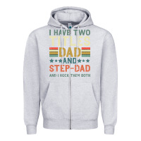 Heather Grey I Have Two Tıtles Dad And Step Dad And I Rock Them Zipper Hoodie - Bettercallsaul