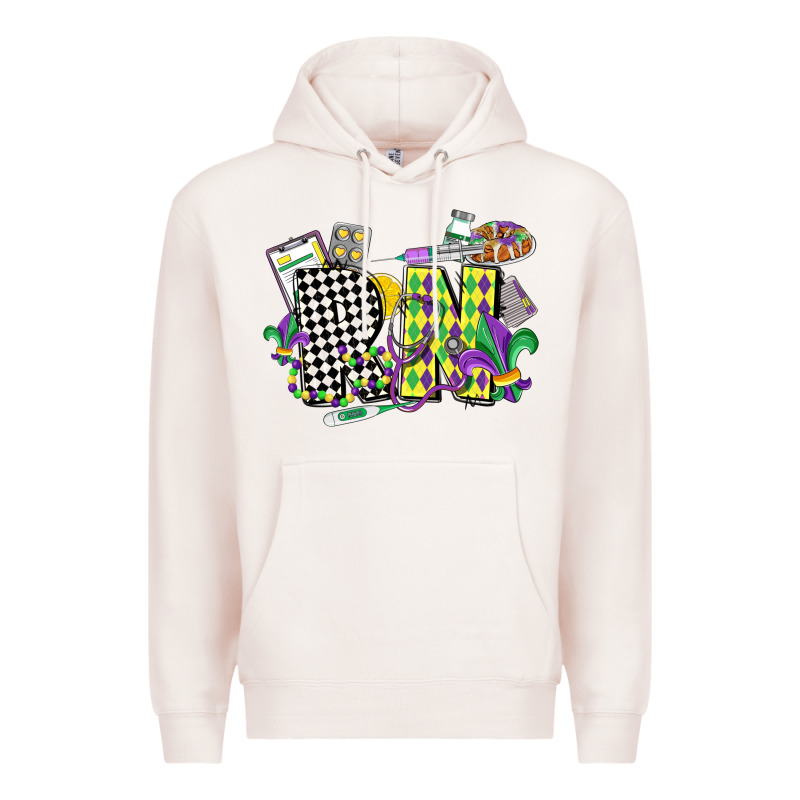 Registered Nurse Mardi Gras Premium Hoodie by CowGirlArtShop | Teevron