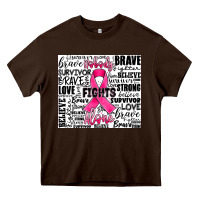 Chocolate Brown breast cancer nobody fights alone Heavy Core Tee - JahusDesignShop