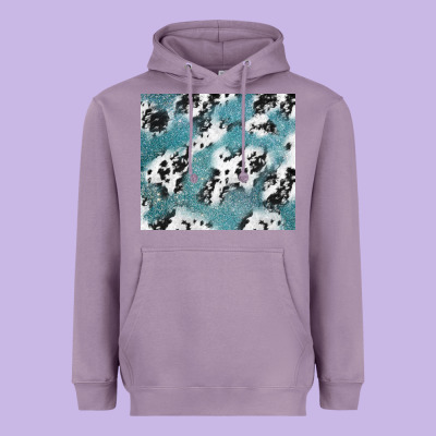 Teal Glitter And Cowhide Heavyweight Hoodie Designed By Tumblerdesignbyshophia