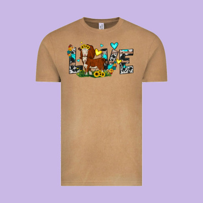 Love Western Cow Vintage Tee Designed By Jahusdesignshop