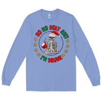 Colony Blue ho ho holly shit skeleton santa Long Sleeve Tee - MaliasSmallBusiness